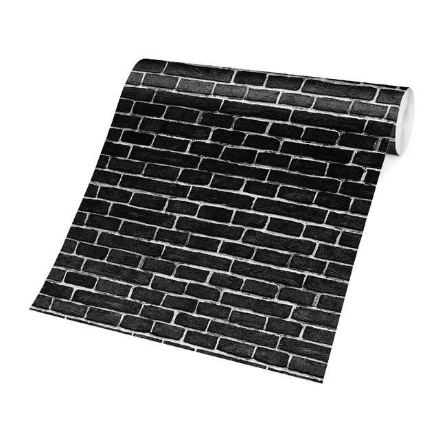 Papiers peints industriels Mur de briques noir