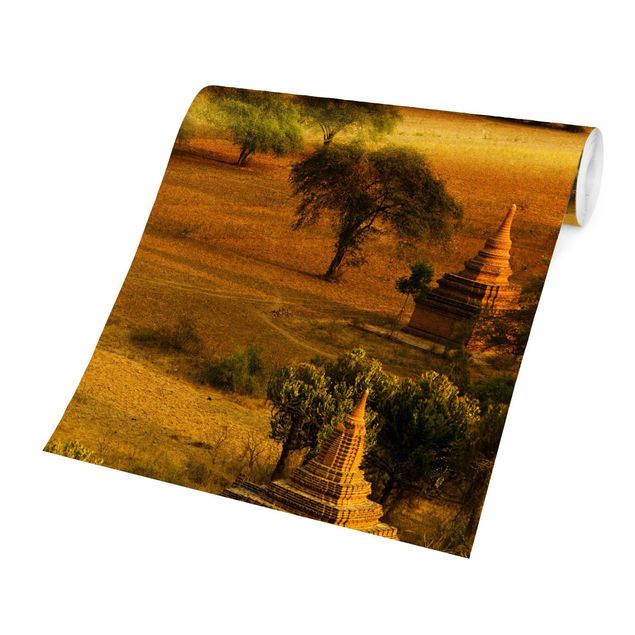 Papiers peints jaune Bagan au Myanmar