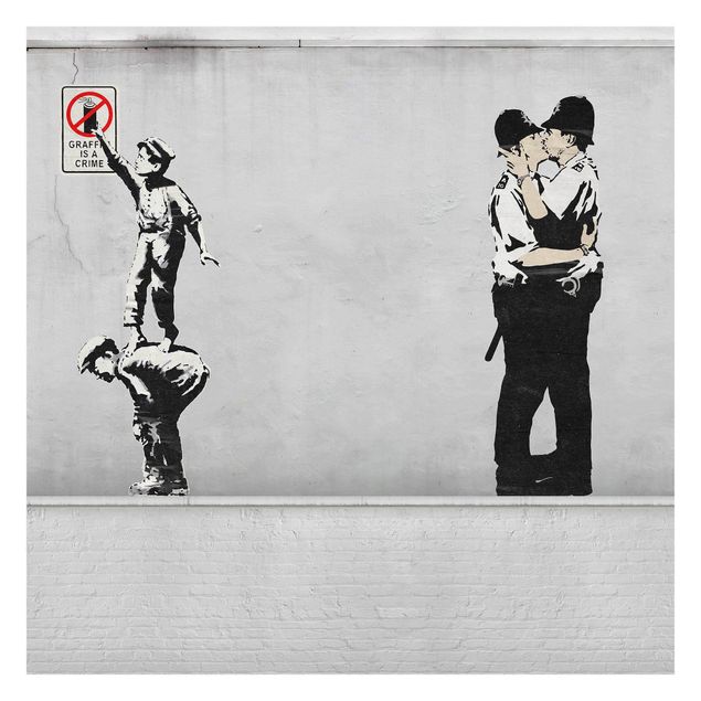 Papier peint - Graffiti Is A Crime and Cops - Brandalised ft. Graffiti by Banksy
