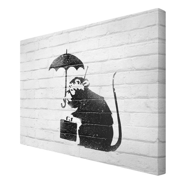 Tableaux toile Banksy - Rat With Umbrella