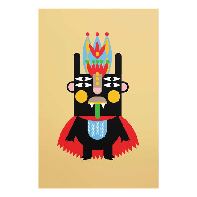 Tableau multicolore Collage monstre ethnique - Roi