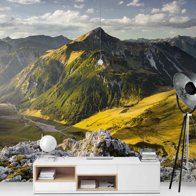 Papiers peints modernes Montagnes et vallée des Alpes Lechtal au Tyrol