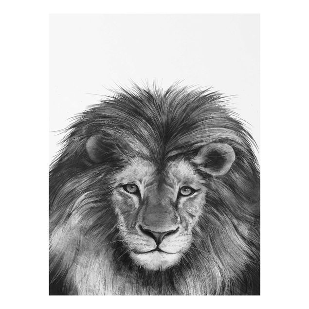 Tableaux moderne Illustration Lion Monochrome Peinture