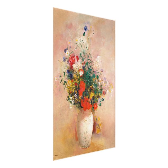 Tableaux Artistiques Odilon Redon - Vase avec fleurs (fond rose)