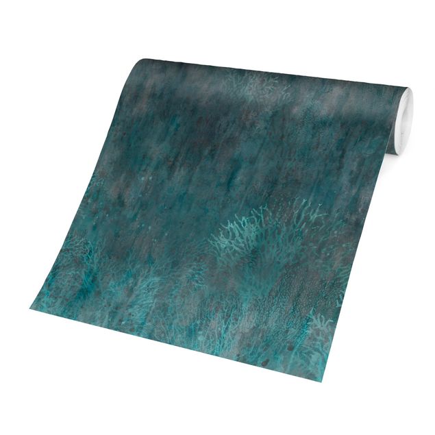 Papier peint panoramique paysage Fond corallien bleu