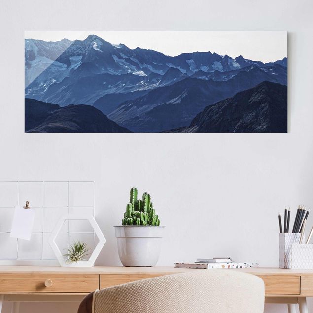 Déco mur cuisine Vue panoramique des montagnes bleues