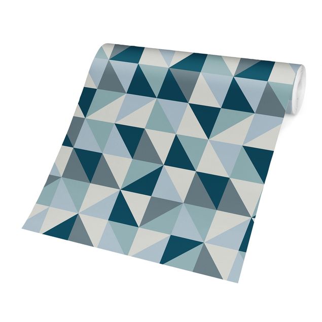 Papier peint - Blue Triangle Pattern