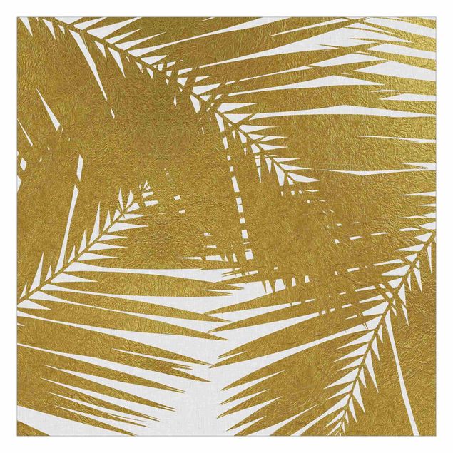 Walpaper - View Through Golden Palm Leaves