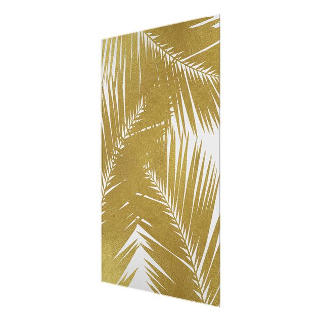 Tableaux Vue à travers des feuilles de palmier dorées