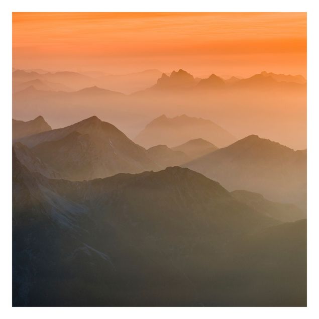 Papier peint orange Vue de la montagne Zugspitze
