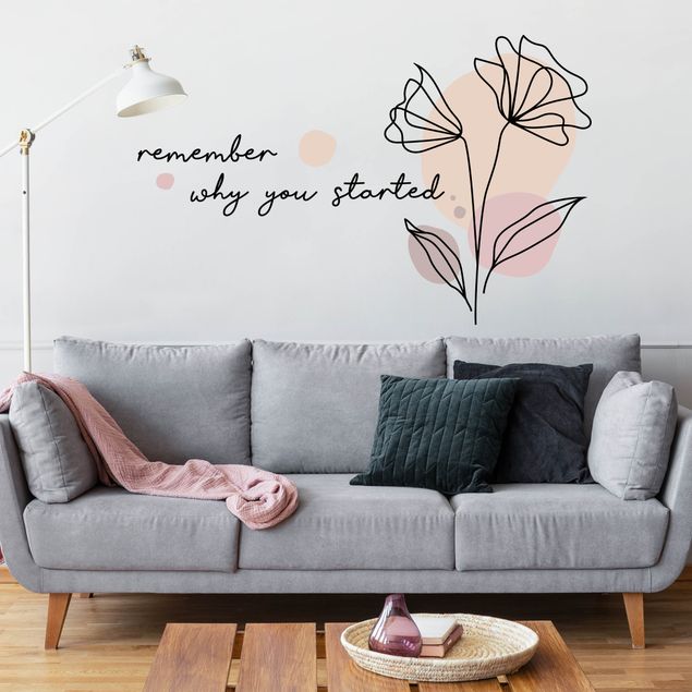 Stickers muraux phrase Fleurs - Remember Why You started