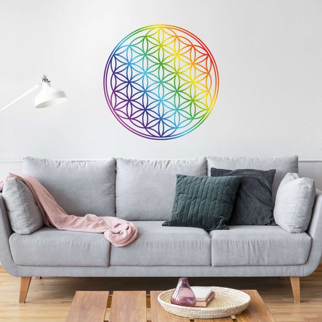 Sticker mural - Flower of life rainbow color