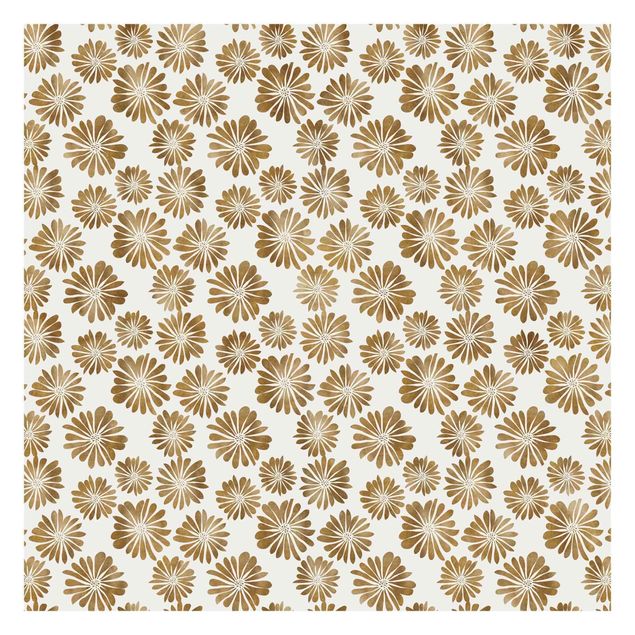 Papier peint - Flower Pattern Hawaii In Gold