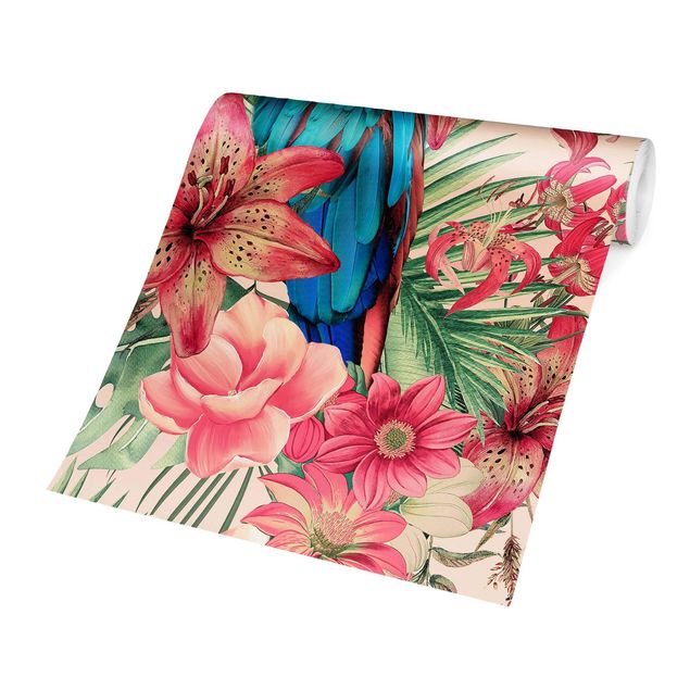 Papier peint animaux Paradis floral Perroquet Tropical