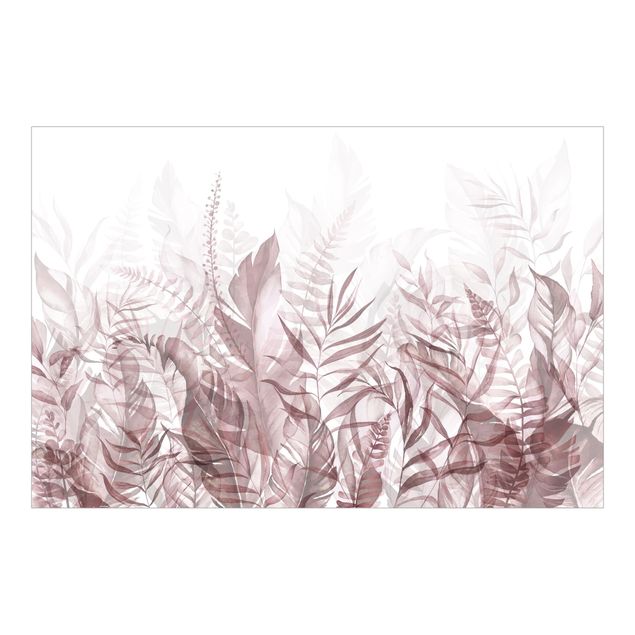 Papier peint - Botany - Tropical Leaves Pink