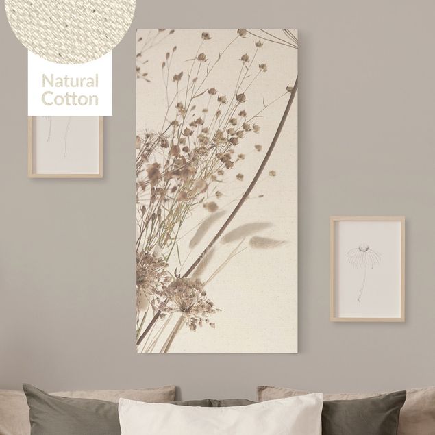 Tableaux sur toile avec herbes Bouquet d'herbes et de fleurs ornementales