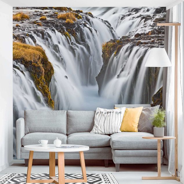 Papier peint cascade Chute d'eau de Brúarfoss en Islande