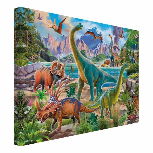 Tableaux animaux Brachiosaure et triceratops