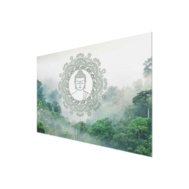 Tableau moderne Mandala de Bouddha dans le brouillard