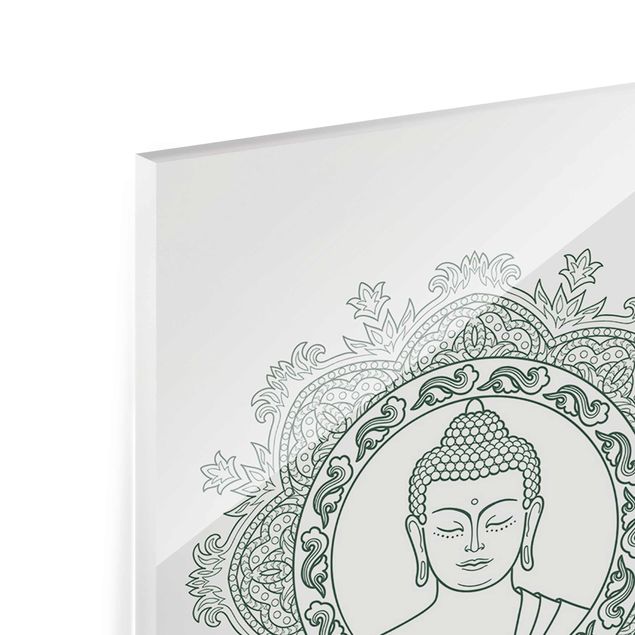 Tableau zen Mandala de Bouddha dans le brouillard