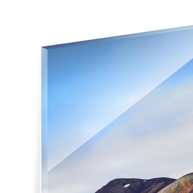 Tableau verre paysage Montagnes colorées en Islande