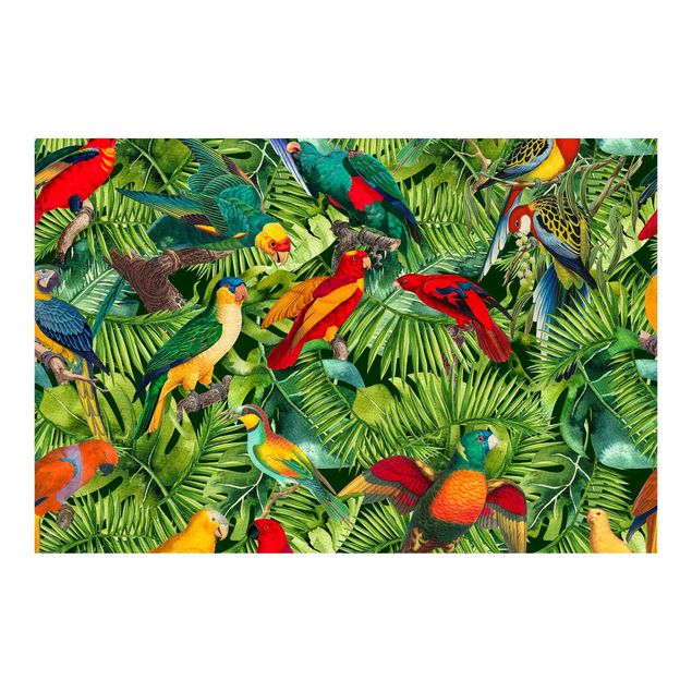 Tableaux de Andrea Haase Collage colorato - Pappagalli nella giungla