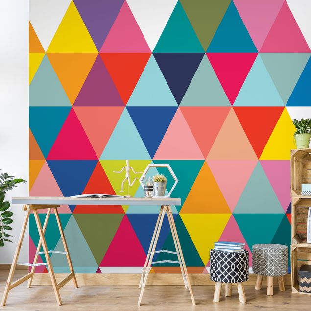 Papiers peints modernes Colourful Triangle Pattern