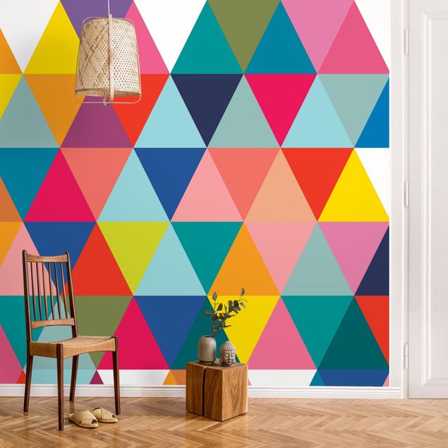 papier peint graphique Colourful Triangle Pattern