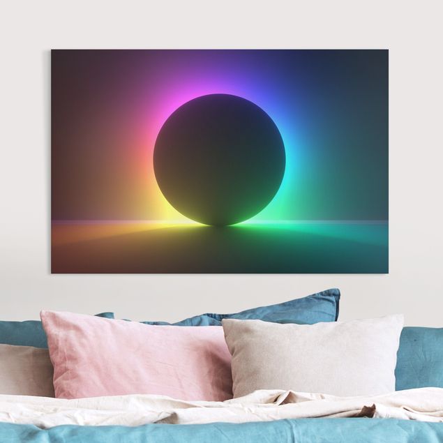 Tableaux modernes Colourful Neon Light With Circle