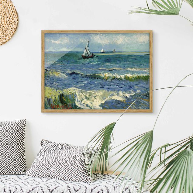 Tableaux encadrés plage & mer Vincent Van Gogh - Paysage marin près des Saintes-Maries-De-La-Mer