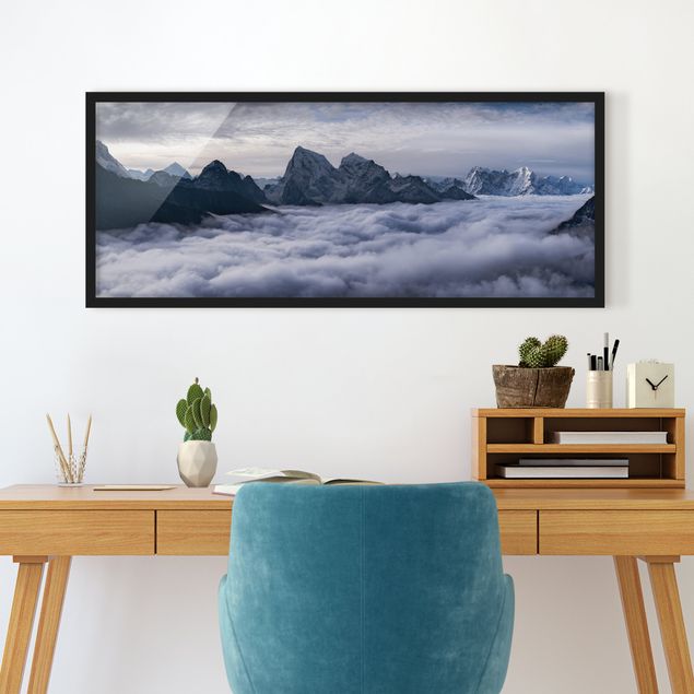 Tableau paysages Mer de nuages dans l'Himalaya