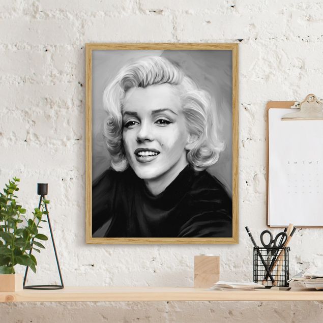 Tableaux encadrés noir et blanc Marilyn en privé