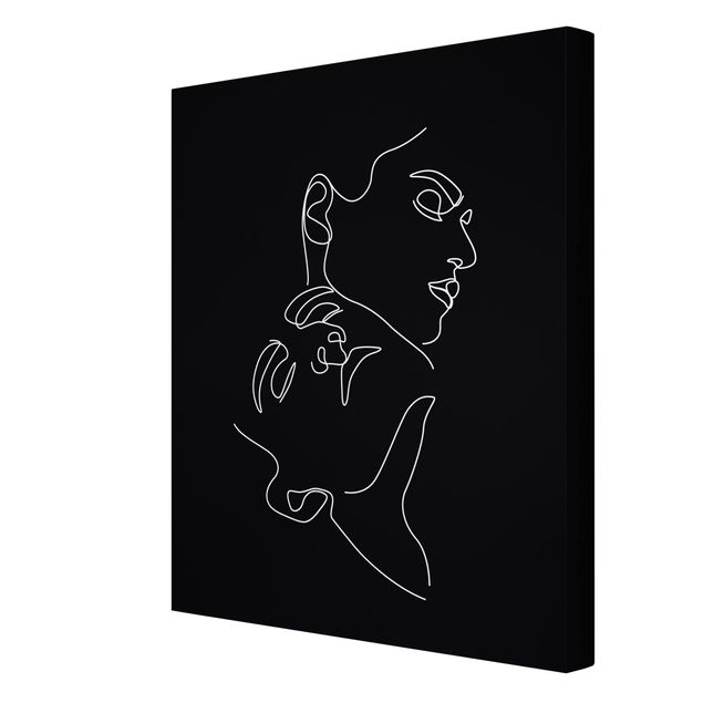 Tableaux noirs Line Art Femme Visages Noirs