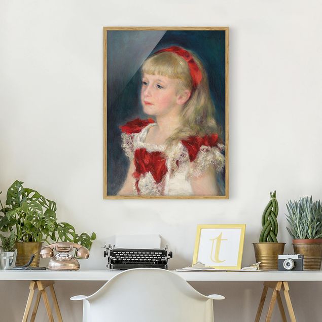 Tableaux Artistiques Auguste Renoir - Mademoiselle Grimprel avec un ruban rouge