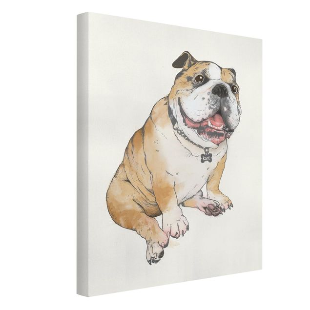 Toile chien Illustration Chien Bulldog Peinture