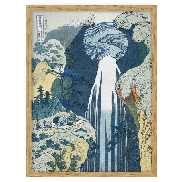 Tableaux encadrés paysage Katsushika Hokusai - La cascade d'Amida derrière la route de Kiso