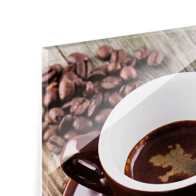 Tableau décoration Tasses à café avec grains de café