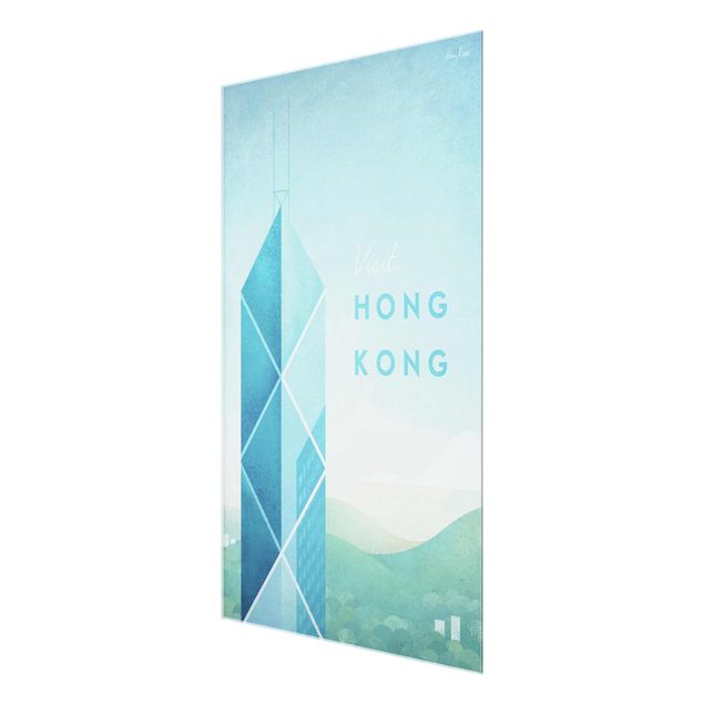 Tableau bleu Poster de voyage - Hong Kong