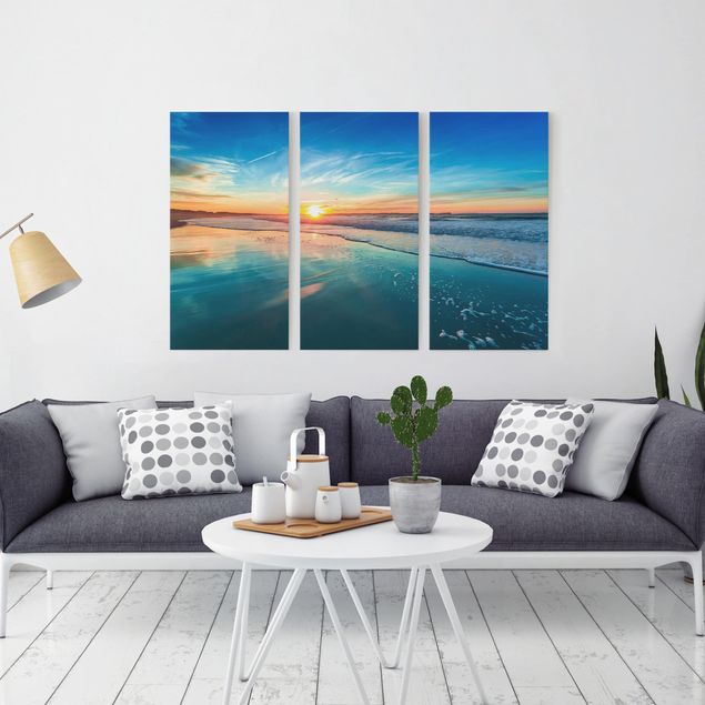 Tableau paysages Coucher de soleil romantique au bord de la mer