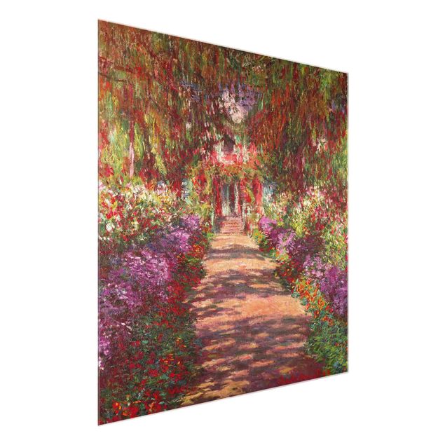 Toile impressionniste Claude Monet - Allée dans le jardin de Monet à Giverny