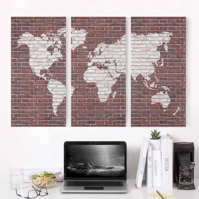 Déco mur cuisine Brick World Map