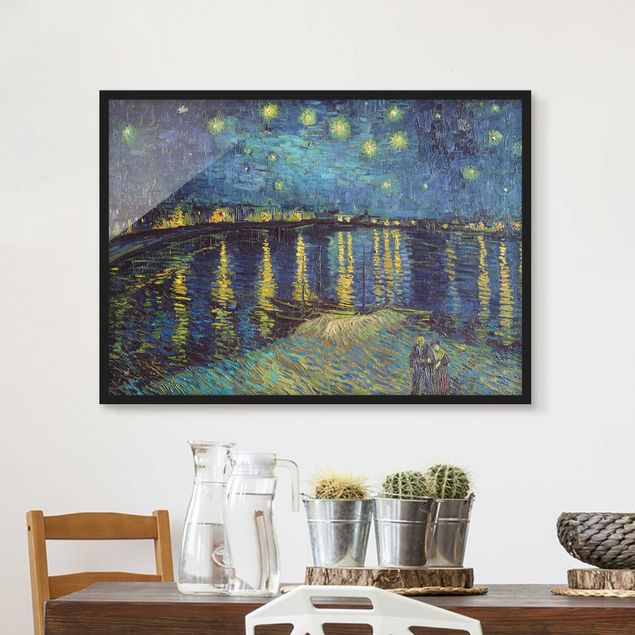 Déco mur cuisine Vincent Van Gogh - Nuit étoilée au-dessus du Rhône