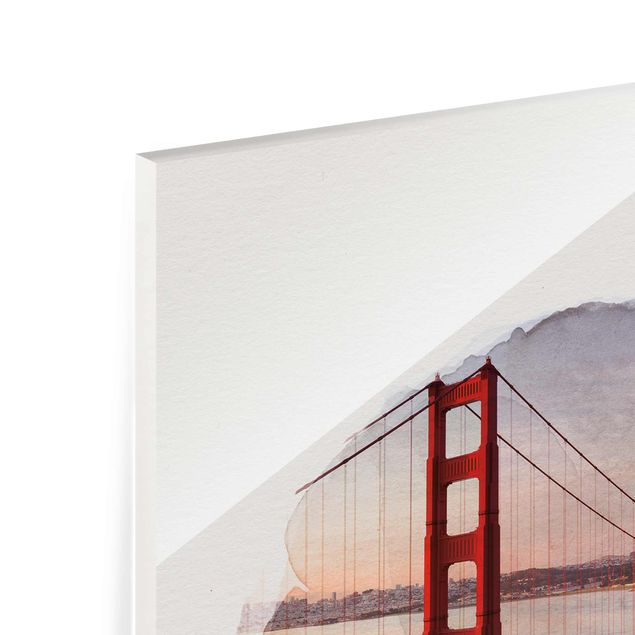 Tableaux muraux Aquarelles - Golden Gate Bridge à San Francisco
