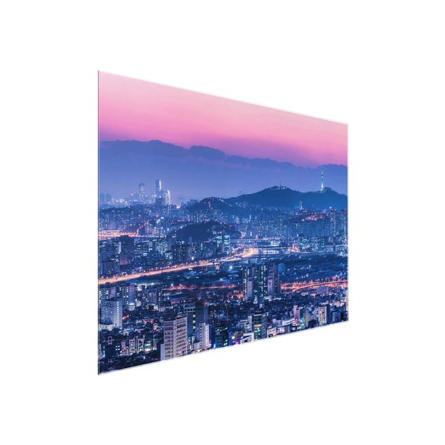 Tableau moderne Silhouette urbaine de Séoul