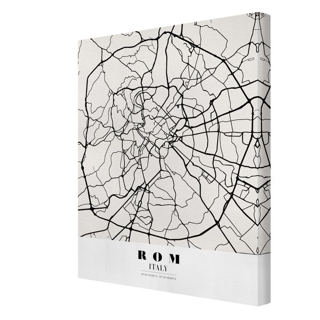 Tableaux noir et blanc Plan de ville de Rome - Classique