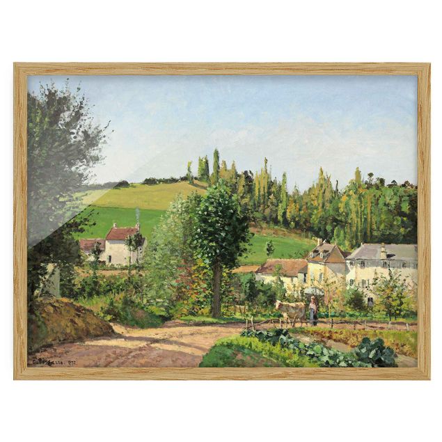 Romantisme tableau Camille Pissarro - Hameau dans les collines surélevées de Pontoise
