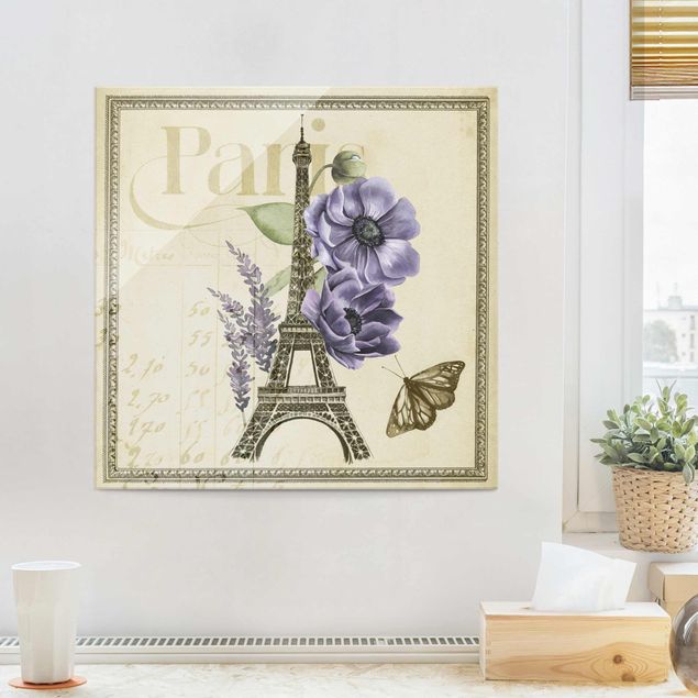 Tableaux en verre Paris Collage de Paris Tour Eiffel