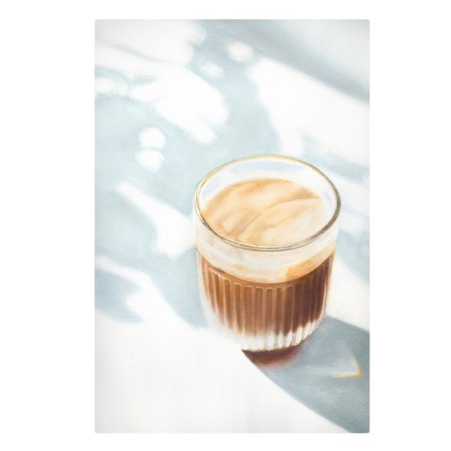 Tableaux sur toile avec café Cappuccino pour le petit-déjeuner