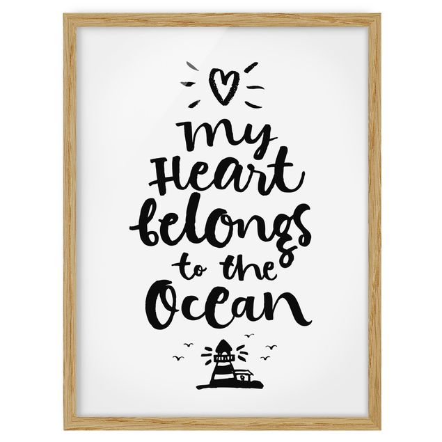 Tableau moderne Mon cœur appartient à l'océan
