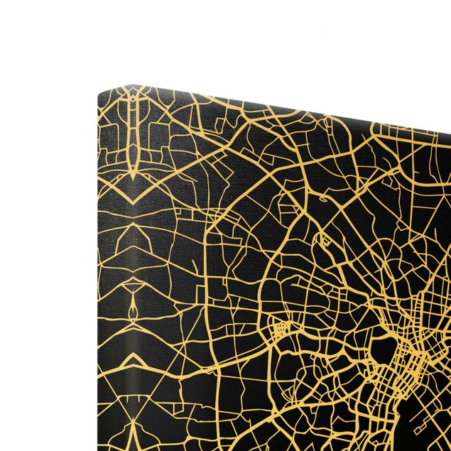 Tableau noir Plan de ville de Tokyo - Noir classique